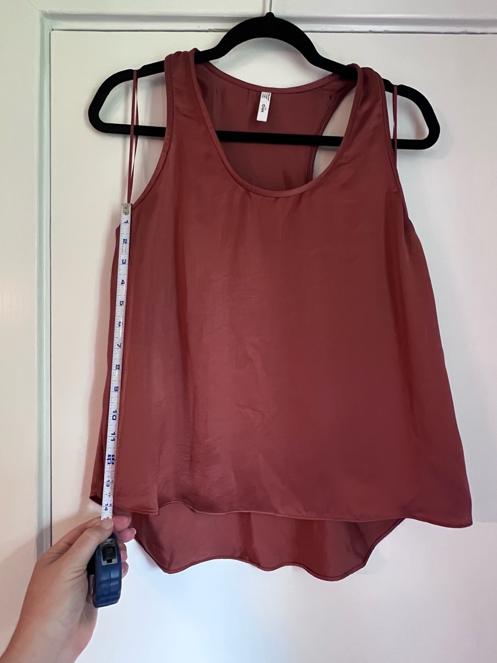 Mango Satin Solid Scoop Neck Sleeveless Tank Top Size S
